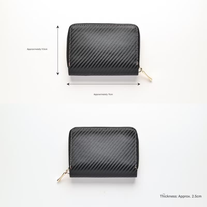 コンパクトウォレット【 イタリア カーボンレザー 】本革 財布 ミニ財布 コインケース 小銭入れ カードケース メンズ プレゼント DH06M