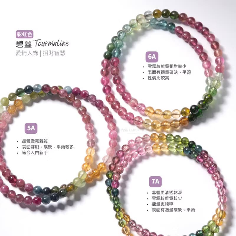碧璽糖果色手鍊 | 彩色天然水晶手鍊禮物| 4 月新品主打星