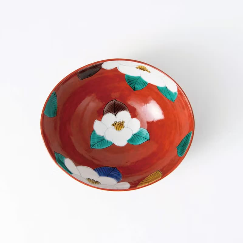 【絕版品】九谷燒-6.5號钵 朱地椿