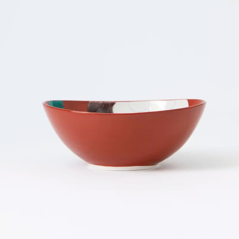 【絕版品】九谷燒-6.5號钵 朱地椿