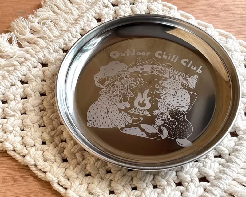 【現貨熱賣】日本插畫家OKATAOKA的露營焚火會不銹鋼盤