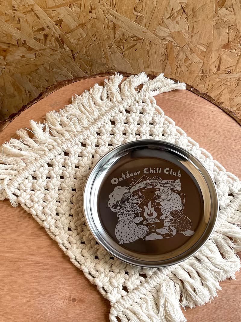 【現貨熱賣】日本插畫家OKATAOKA的露營焚火會不銹鋼盤