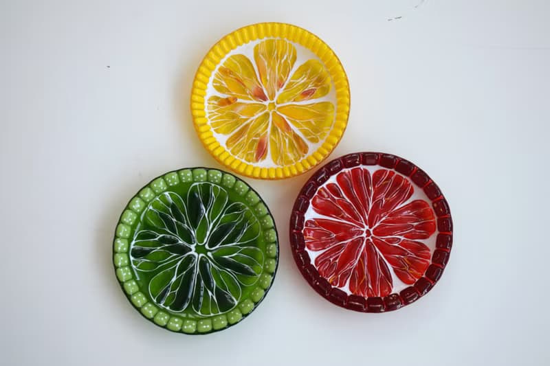 Small decorative fused glass plates for sweets - Dessert handmade plates