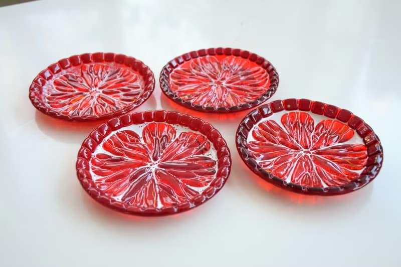 Small decorative fused glass plates for sweets - Dessert handmade plates