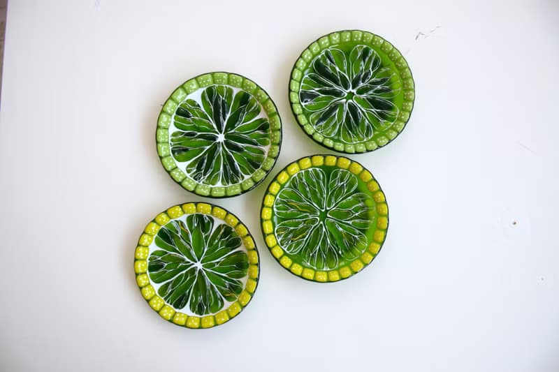 Small decorative fused glass plates for sweets - Dessert handmade plates