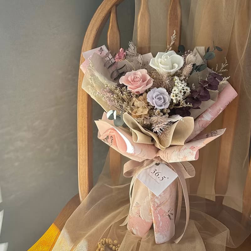花漾 永生玫瑰花束 微復古風包裝