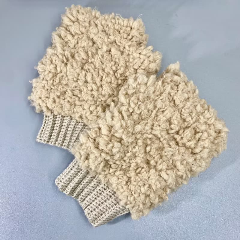 【gusta.編織手作】鉤針編織 毛絨絨 露指手套