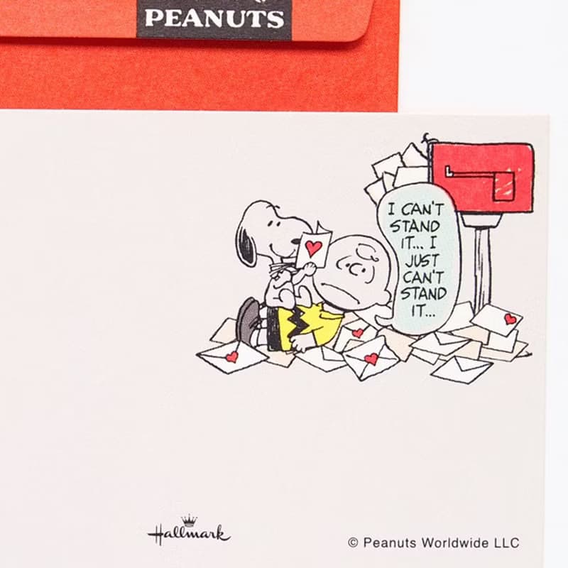 Snoopy情書多到滿出來 迷你卡5入【Hallmark-Peanuts JP禮物卡】