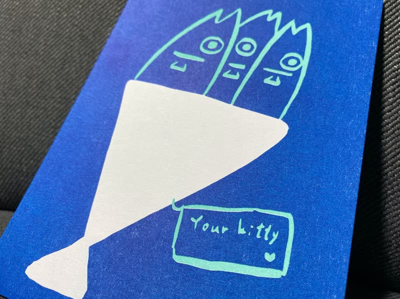 魚花束 孔版印刷卡片