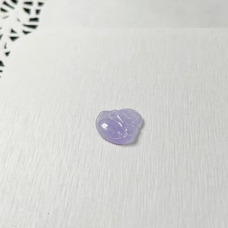 冰紫羅蘭翡翠彌勒佛 | 天然緬甸A貨翡翠 | 送禮