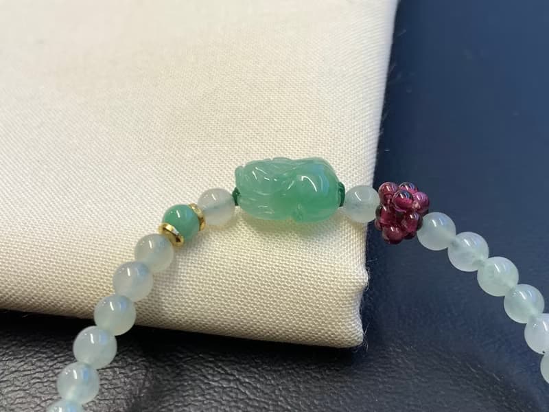 免費開光 快速出貨 天然緬甸玉翡翠招財貔貅手鍊 滿綠