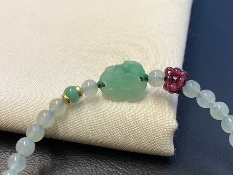 免費開光 快速出貨 天然緬甸玉翡翠招財貔貅手鍊 滿綠
