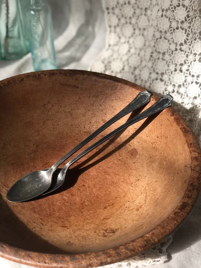 百年古董1915美國製Fairfield鍍銀長湯匙/攪拌匙 2件組