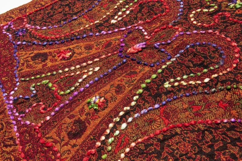 喀什米爾Cashmere/水煮羊毛披肩/針織圍巾/刺繡圍巾/羊絨披巾-花