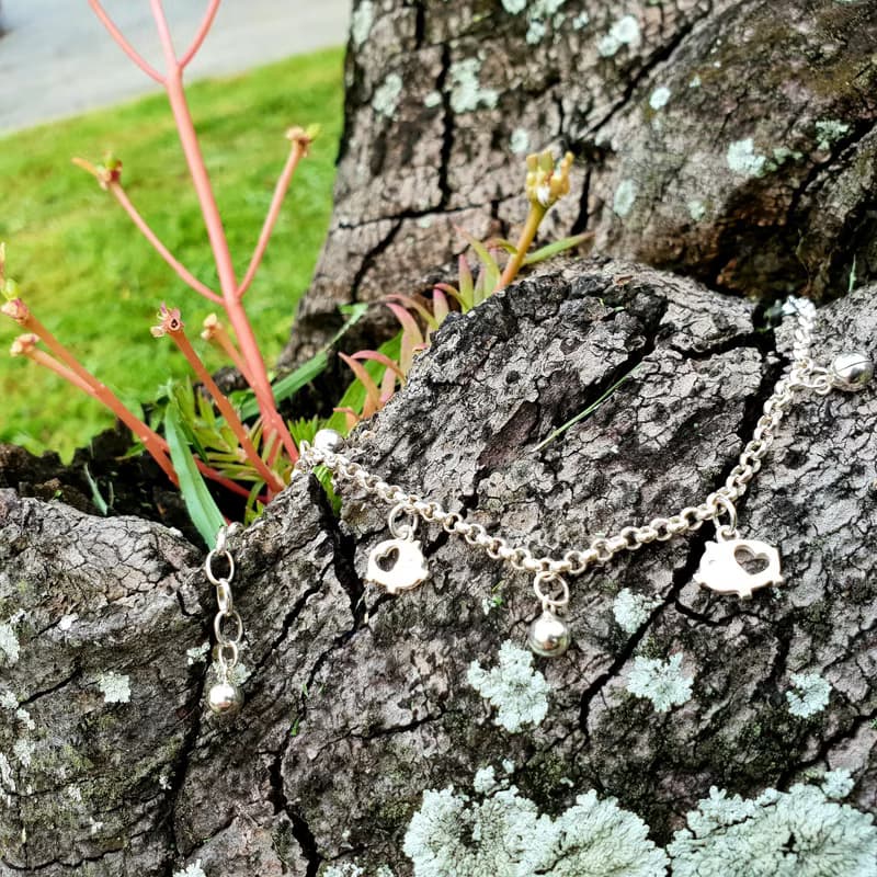 V38款-做不出一樣的銀手鍊-小豬+鈴鐺-925純銀手鍊-御匠敲飾