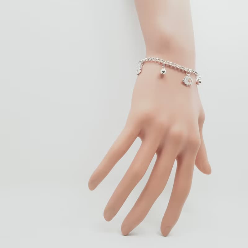 V38款-做不出一樣的銀手鍊-小豬+鈴鐺-925純銀手鍊-御匠敲飾