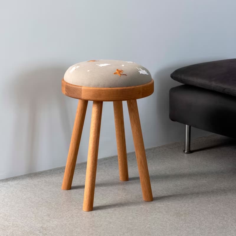 TOMO - 碰皮 /刺繡貓咪-灰/ 椅子 椅凳 餐椅 送禮 家具