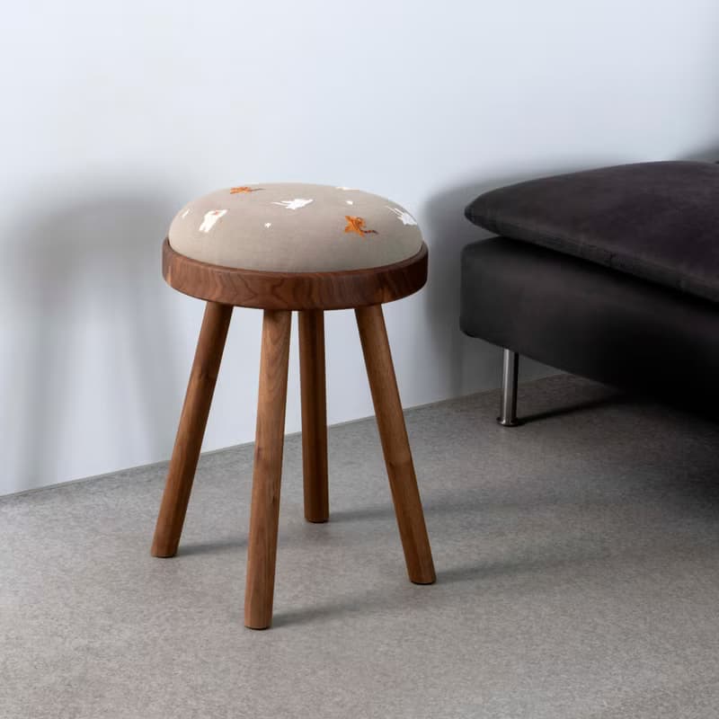 TOMO - 碰皮 /刺繡貓咪-灰/ 椅子 椅凳 餐椅 送禮 家具