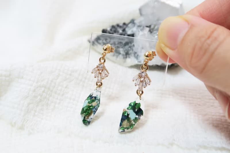 OUD原創.手工飾品.輕奢華麗.水鑽寶石風格.美國14K包金耳環/耳夾