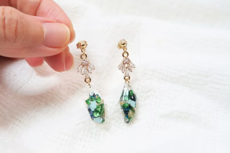 OUD原創.手工飾品.輕奢華麗.水鑽寶石風格.美國14K包金耳環/耳夾