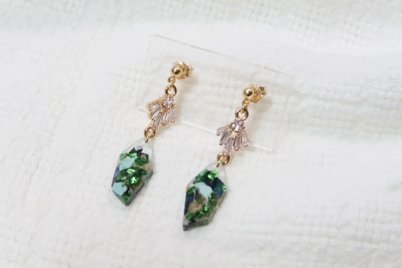 OUD原創.手工飾品.輕奢華麗.水鑽寶石風格.美國14K包金耳環/耳夾