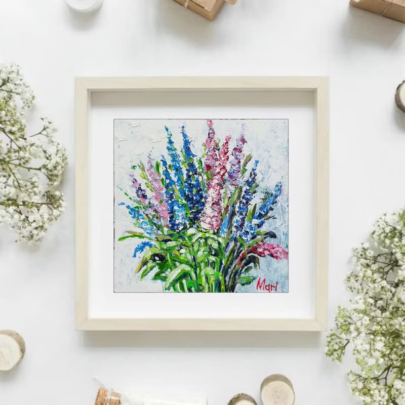 California Poppy Painting Wildflowers Original Art Meadow Wall Art Flowers Art