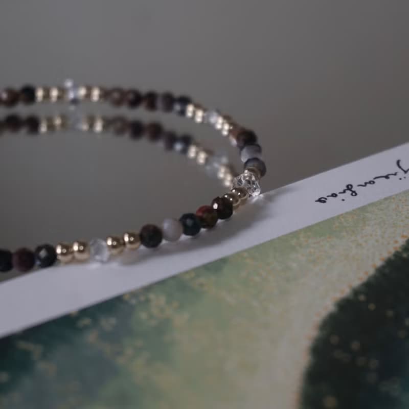 ll 深夜石語 ll 彼得石 赫基蒙 天然石 14kgf 手環 BR-00047