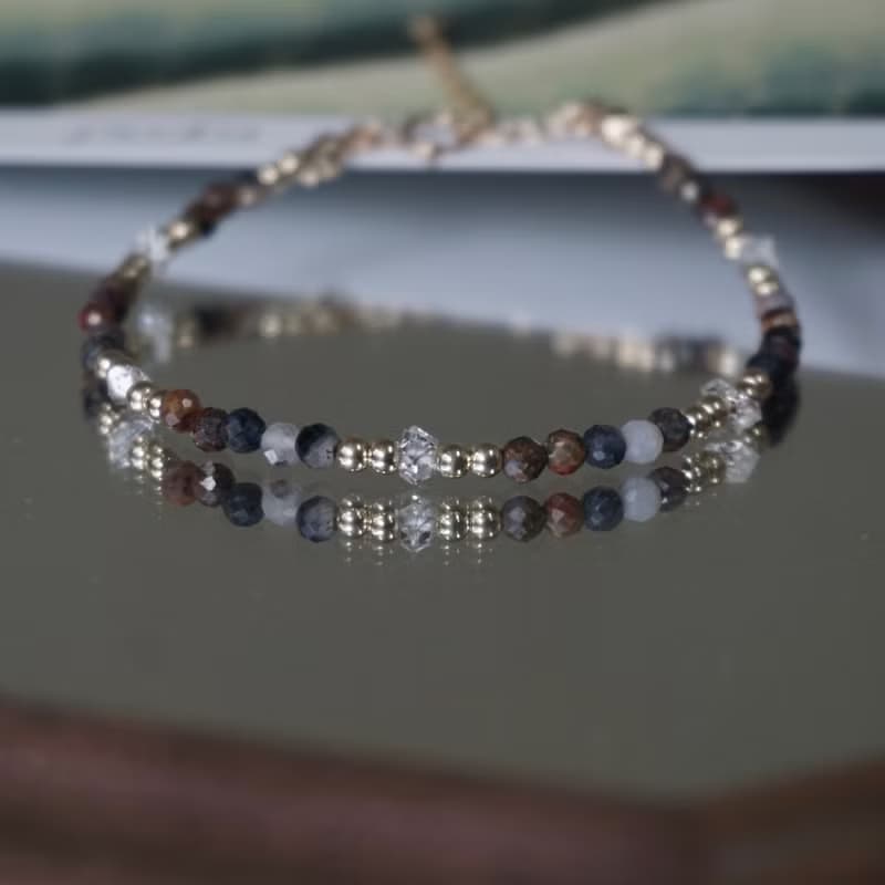 ll 深夜石語 ll 彼得石 赫基蒙 天然石 14kgf 手環 BR-00047