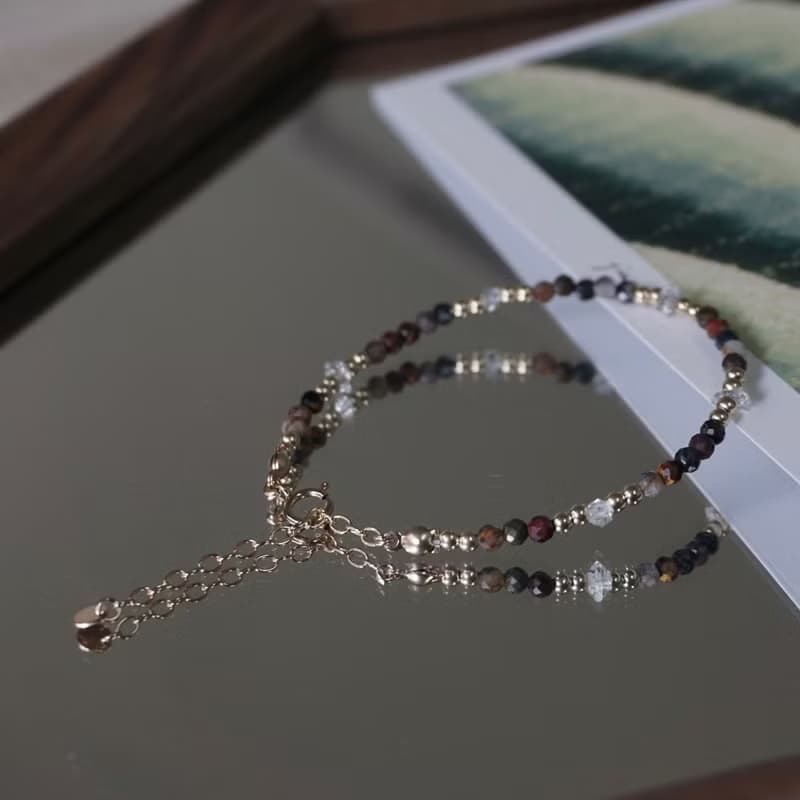 ll 深夜石語 ll 彼得石 赫基蒙 天然石 14kgf 手環 BR-00047