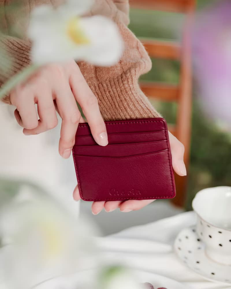Gil (Burgundy): Multi Card Holder, Mini wallet, Soft Cow Leather, Coin pocket