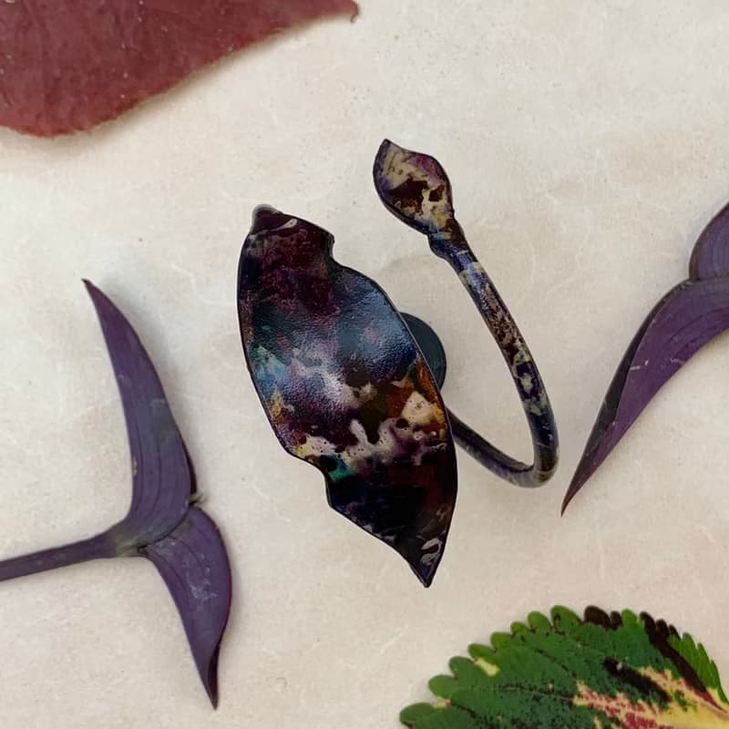 Texture Leafy Bracelet (unique, handmade, leather bracelet , 2024)