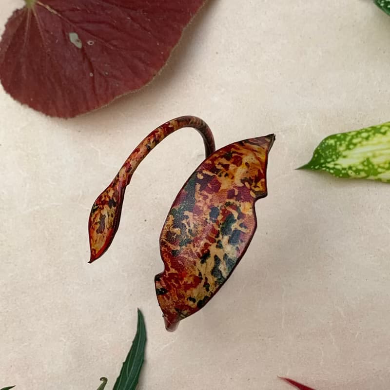 Texture Leafy Bracelet (unique, handmade, leather bracelet , 2024)