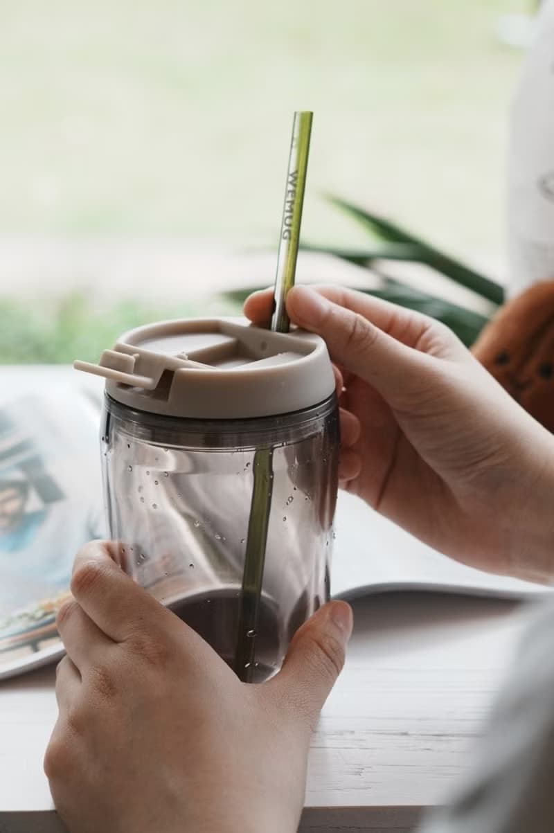 聖誕禮物 Coffee Jazz 350ml 雙層咖啡隨行杯 吸管杯環保杯保溫