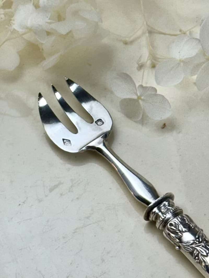 50564-絕美法國古董950純銀叉