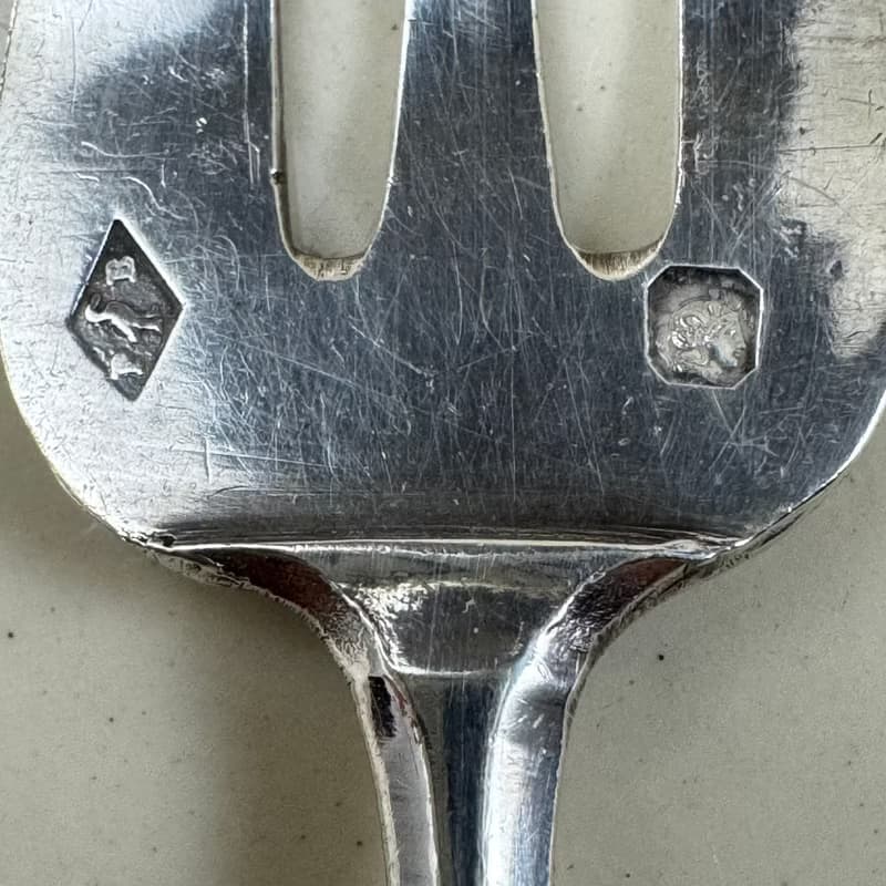 50564-絕美法國古董950純銀叉