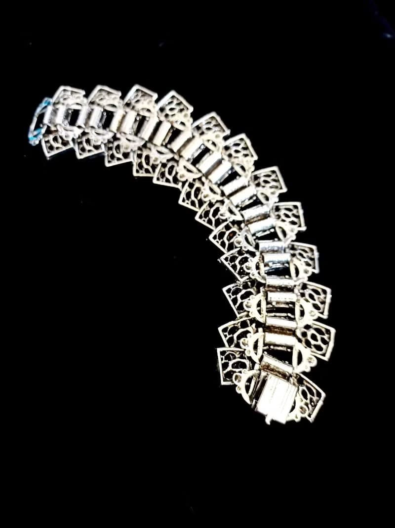 vintage jewelry 古董紫萊茵波西米亞寬版手鍊