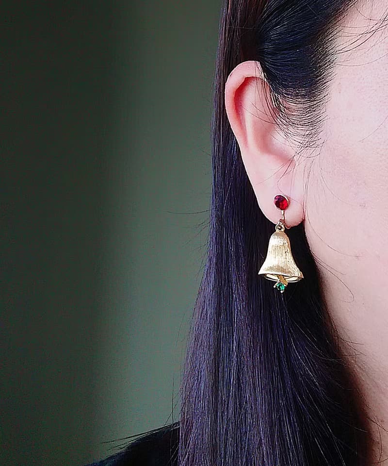 vintage jewelry  經典聖誕風情造型 夾式耳環