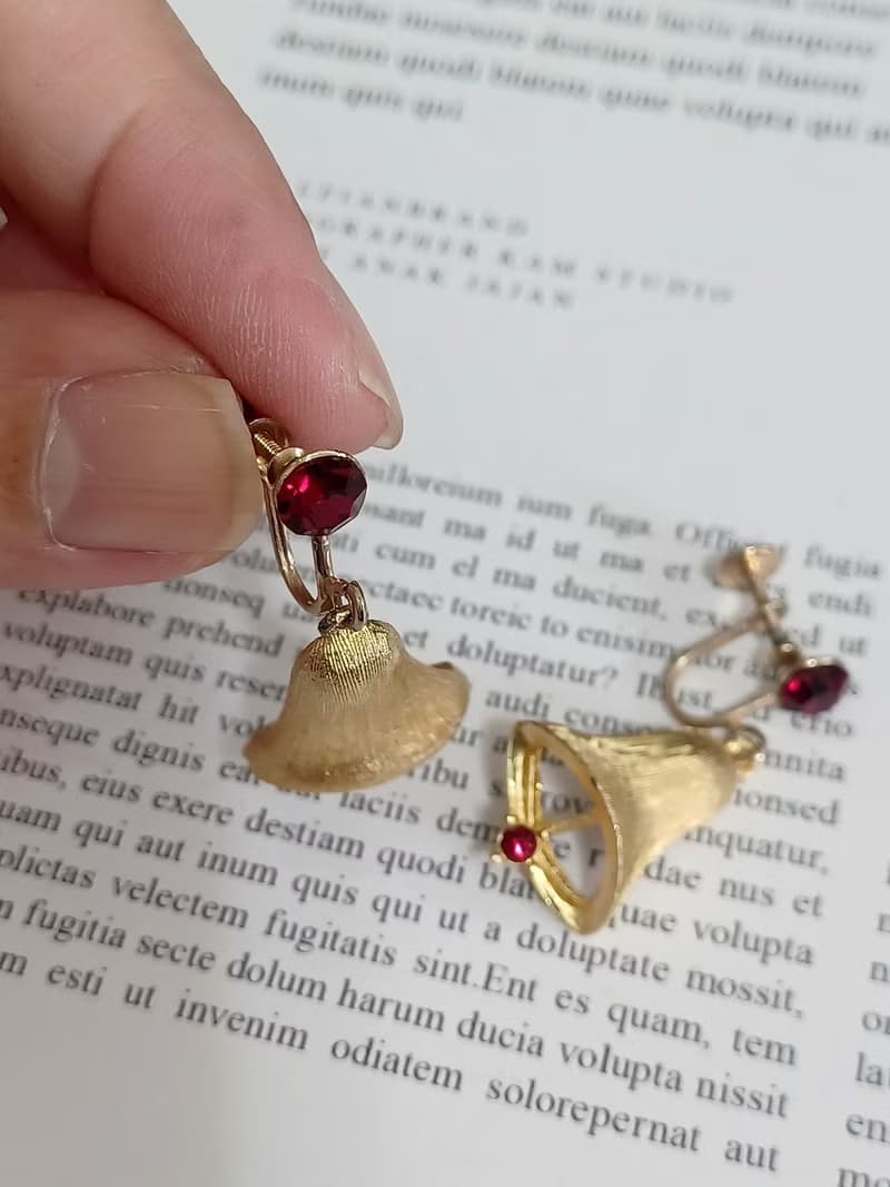 vintage jewelry  經典聖誕風情造型 夾式耳環