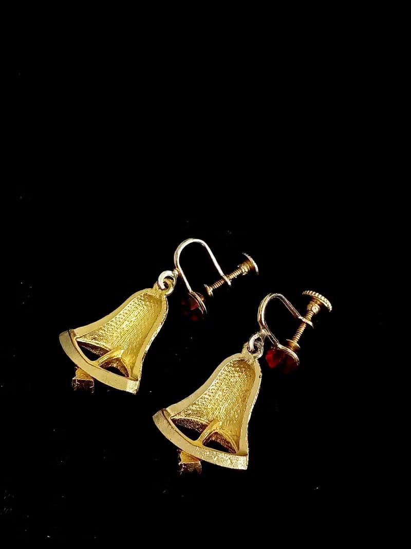 vintage jewelry  經典聖誕風情造型 夾式耳環