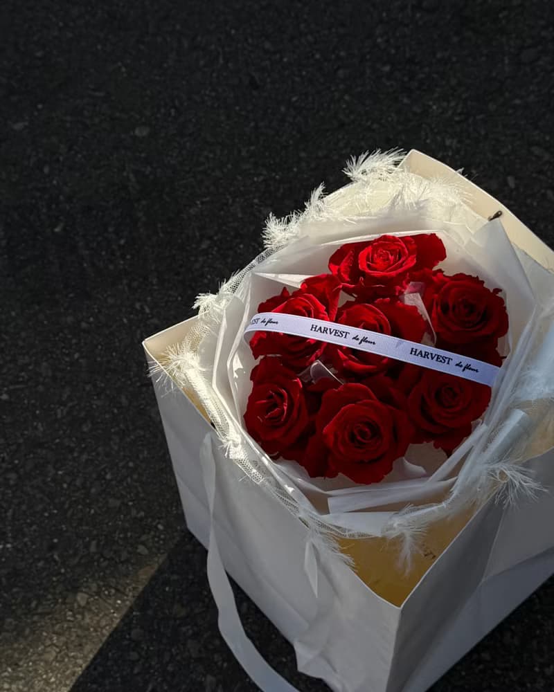 情人節永生玫瑰花束 附提袋