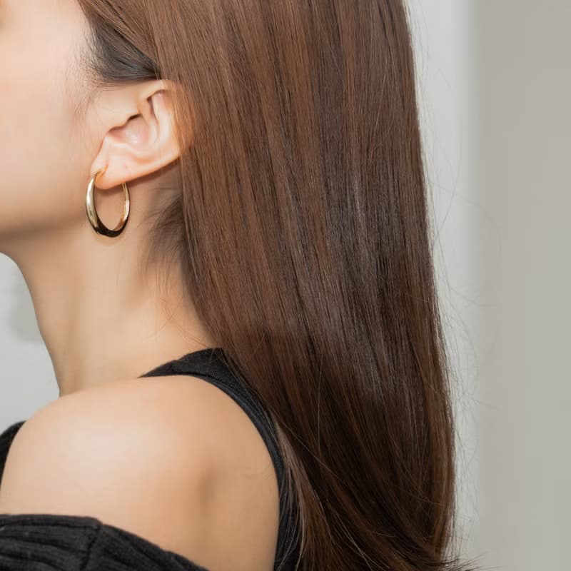 Brass 18K Gold Plated Hoop Earrings / L 圈型黃銅鍍18K金耳環
