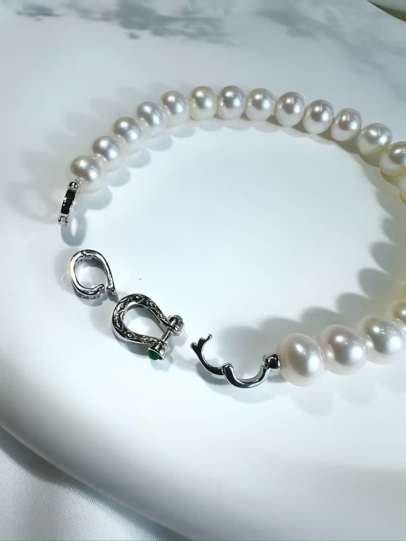 永恆經典_天然珍珠馬蹄釦手鍊