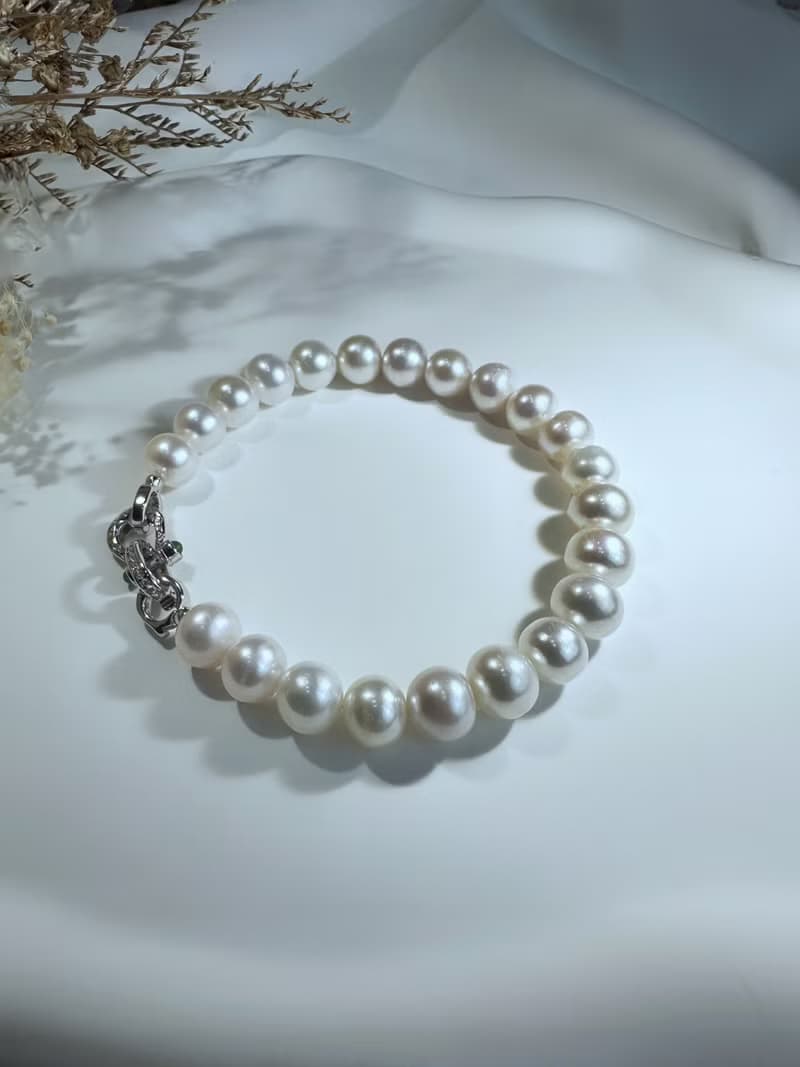 永恆經典_天然珍珠馬蹄釦手鍊