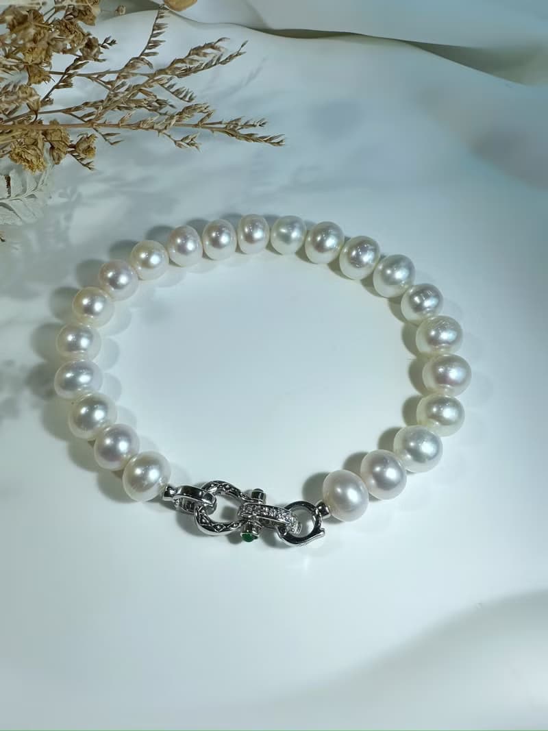永恆經典_天然珍珠馬蹄釦手鍊