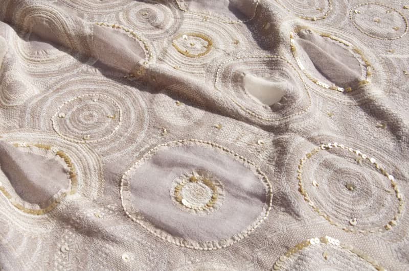 喀什米爾Cashmere/水煮羊毛披肩/針織圍巾/刺繡圍巾/羊絨披巾-花