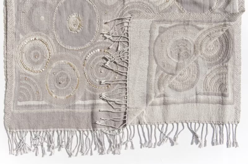 喀什米爾Cashmere/水煮羊毛披肩/針織圍巾/刺繡圍巾/羊絨披巾-花