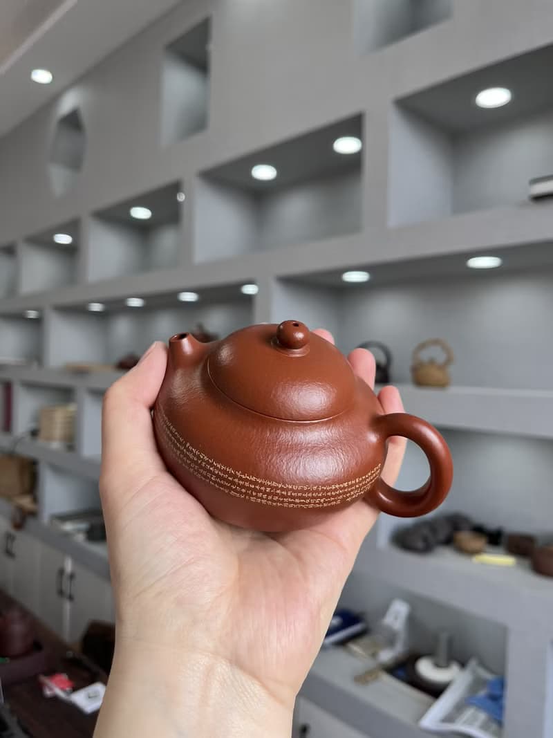 文旦 全手工 220cc 原矿30目粗砂朱泥 正宗润泽 双层盖 微刻心宜