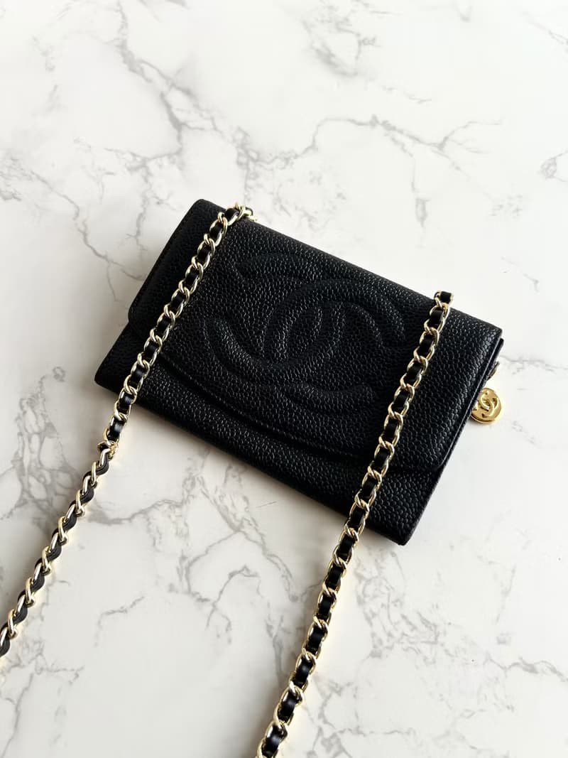 絕版古董包 Chanel黑色魚子醬中古包 斜背包 單肩包 側背包 二手