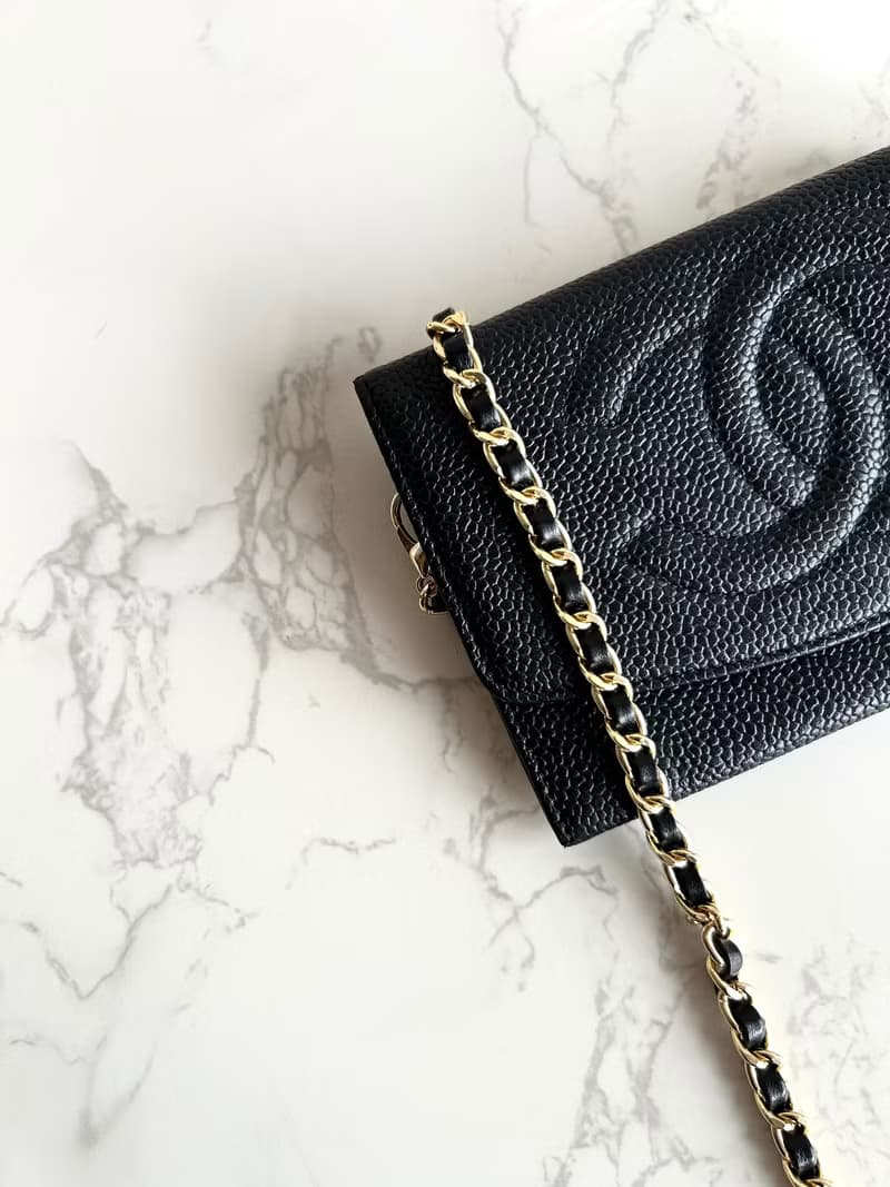 絕版古董包 Chanel黑色魚子醬中古包 斜背包 單肩包 側背包 二手