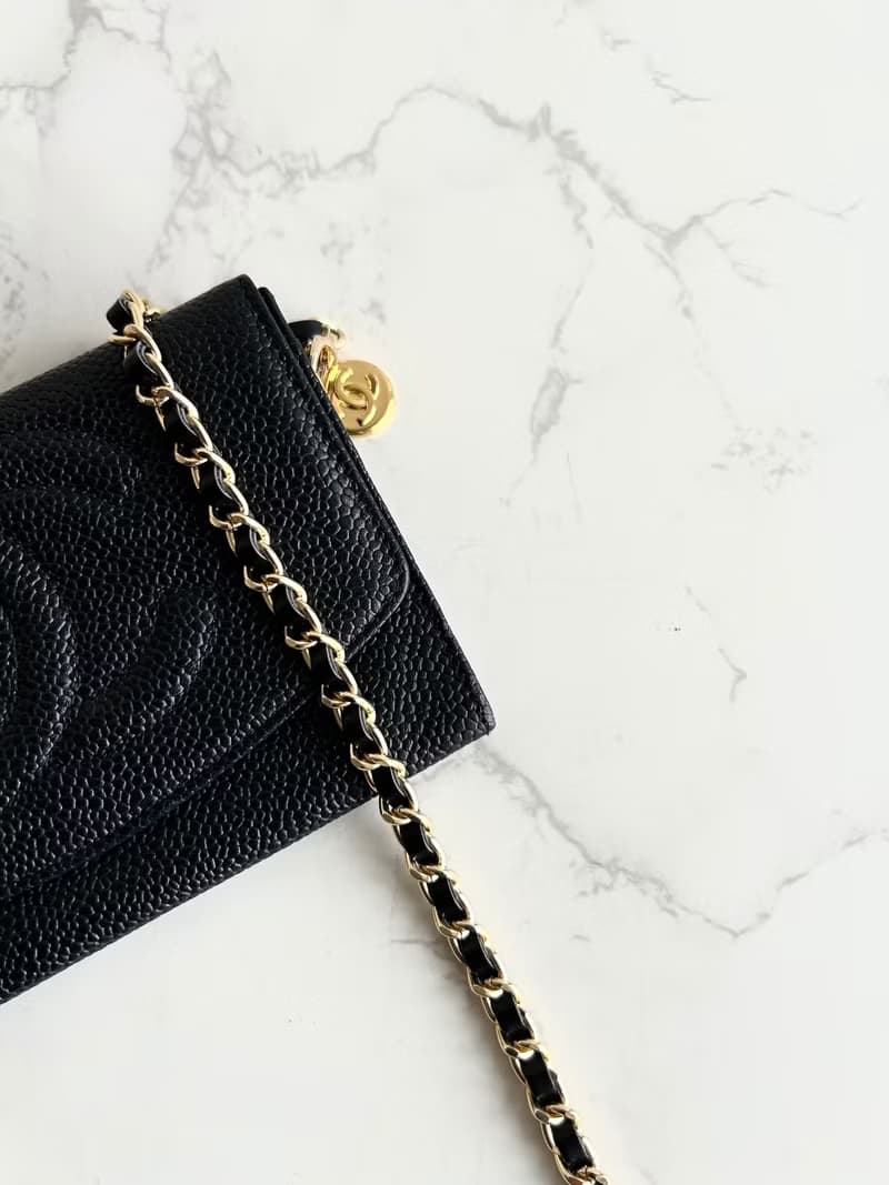 絕版古董包 Chanel黑色魚子醬中古包 斜背包 單肩包 側背包 二手